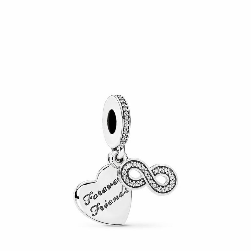 Pandora Forever Friends Dangle Charm - Sterling Silver/Cubic Zirconia - Canada | TH1255AD